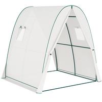 GEWÄCHSHAUS, 180L x 180B x 200H cm - Weiß, Kunststoff (180/200/180cm) - Outsunny