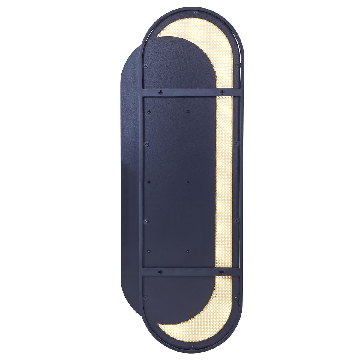 WANDSPIEGEL Rattan naturfarben/schwarz oval 51/143 cm Creil - Schwarz/Naturfarben, Kunststoff (51/143/5cm) - Beliani