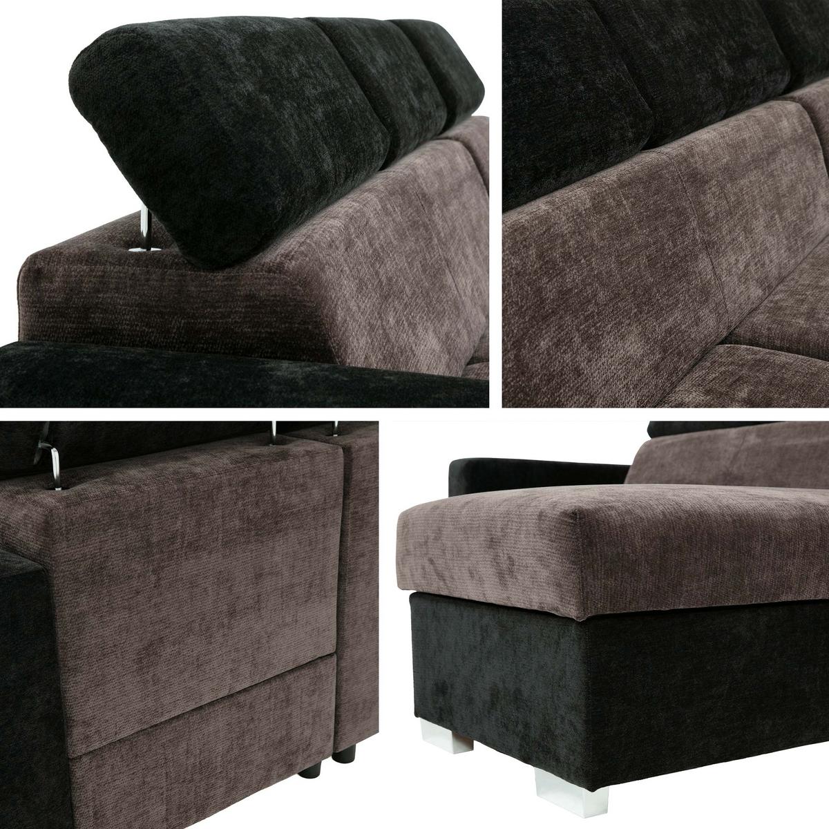 ECKSCHLAFSOFA Pedro 2rLC - Silberfarben/Grün, Holz/Kunststoff (235/170cm) - MIRJAN24