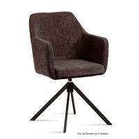 ARMLEHNSTUHL drehbar (6er-Set) Denice 57x87x60 Schwarz/Braun - Schwarz/Braun, Kunststoff (60/87/57cm) - 58aufmkessel