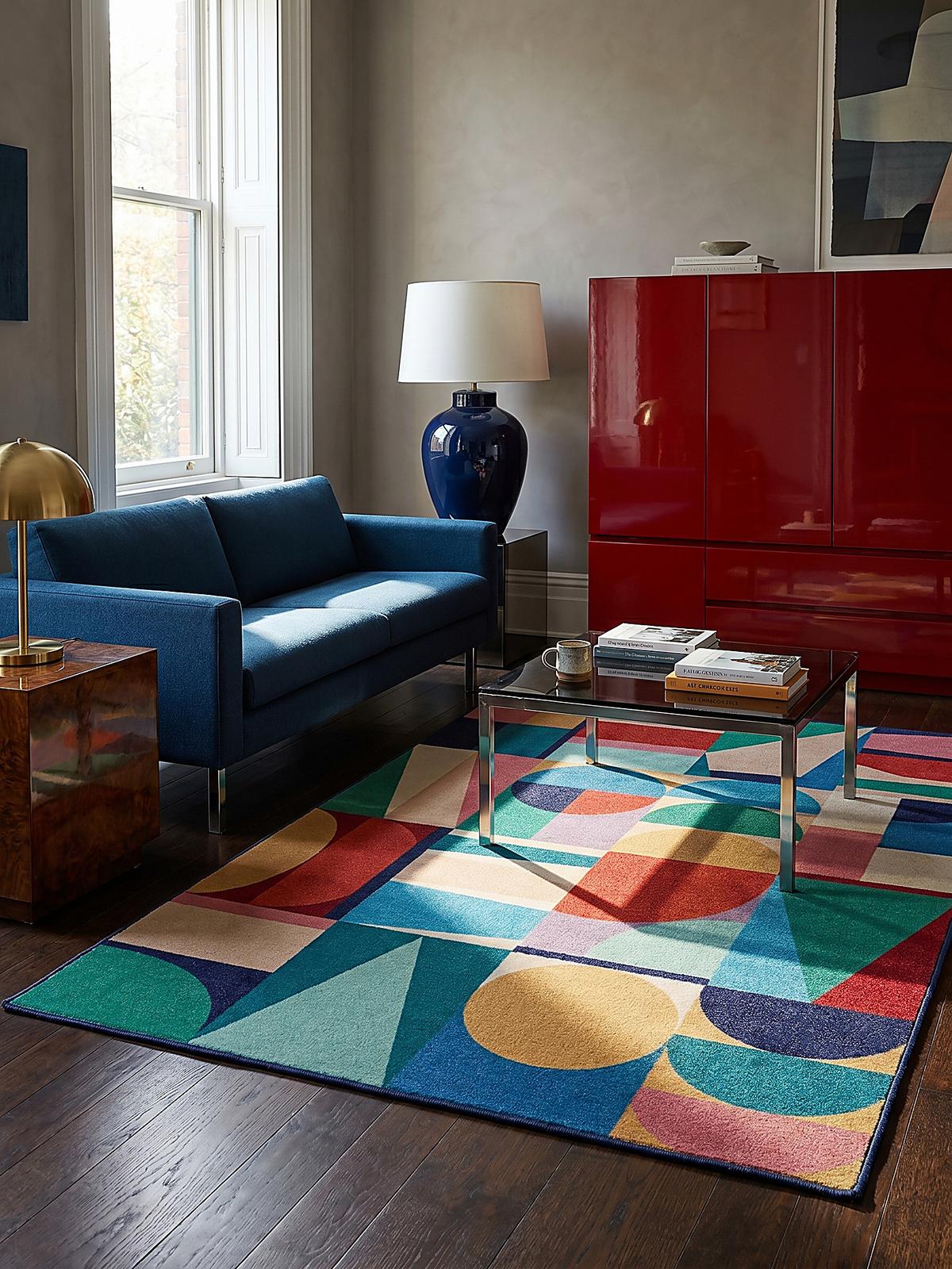 WOLLTEPPICH DAHLIA, geometrisch, aus Wolle, Bunt, 140 x 200 cm - Multicolor, Textil (200/140cm) - KADIMA DESIGN