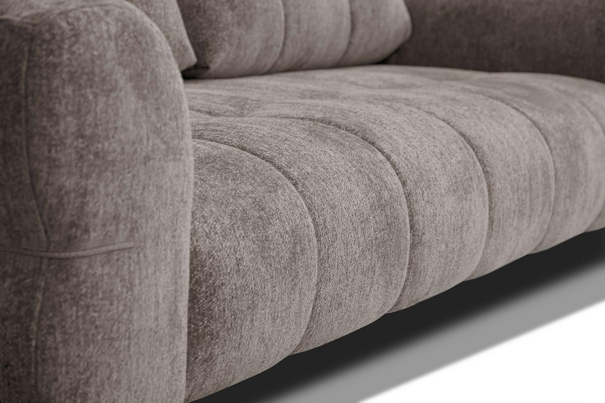 SOFA SALVINI 3-Sitzer, dunkelbeige - Beige, Holz/Textil (237/88/99cm) - Wozimo