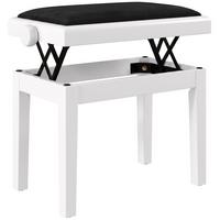 KLAVIERBANK Polyester Weiß - Schwarz/Weiß, Holz/Textil (33/56/61.5cm) - HOMCOM