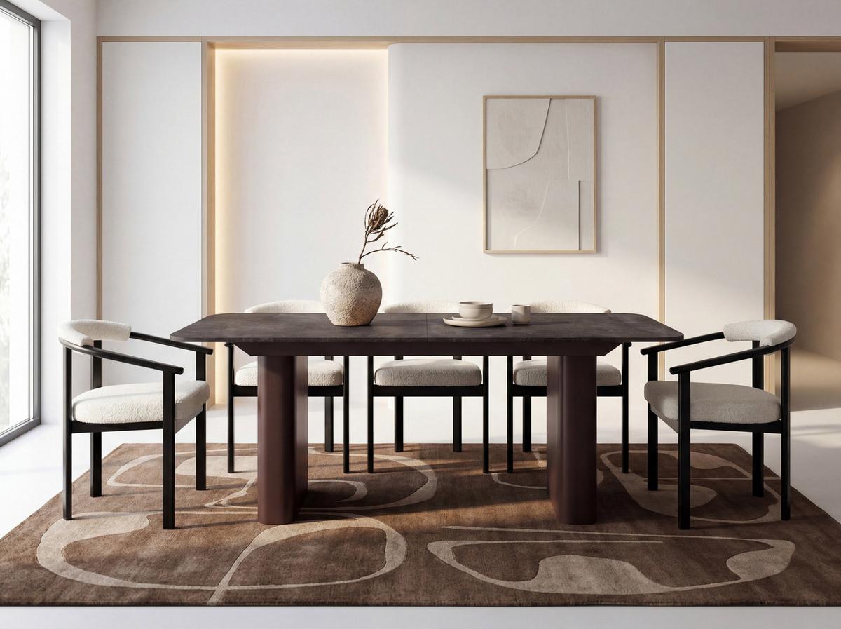 ESSTISCH Riven rechteckig ausziehbar verlängerbar mit Butterfly-Auszug, Beton Dunkelgrau 180-276/90/76 cm - Dunkelgrau/Braun, Holzwerkstoff/Metall (90/276/76cm) - WFL GROUP
