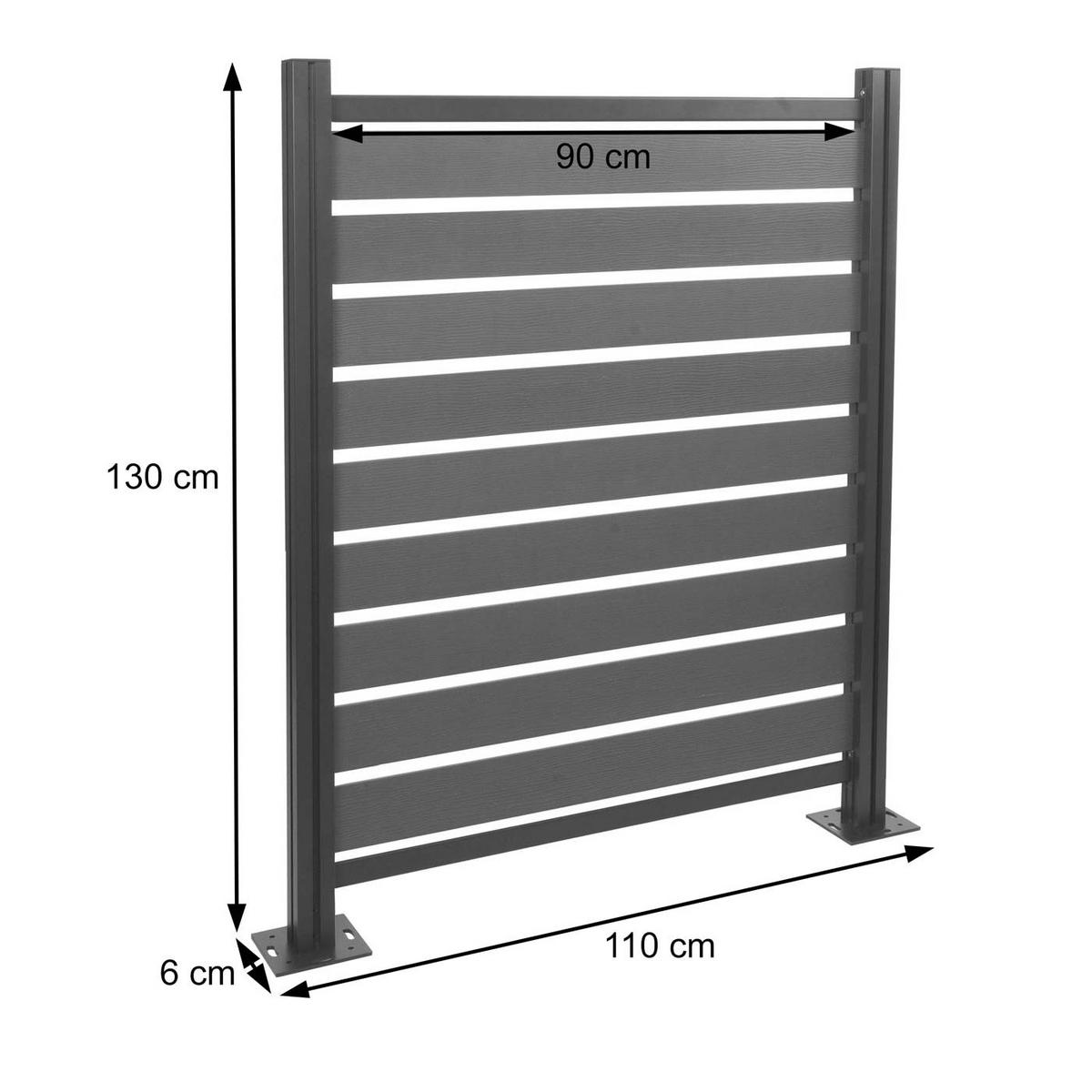 ALU MÜLLTONNEN-ZAUN Hellbraun - Hellbraun, Metall (110/130/6cm) - MCW