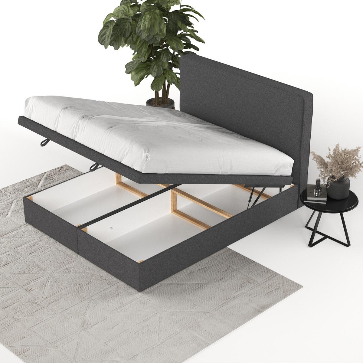 POLSTERBETT Hush mit Stauraum 180/200 cm Anthrazit im Megan Stoff - Anthrazit/Schwarz, Holz/Holzwerkstoff (180/200cm) - AltaBeds
