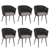 ESSZIMMERSTUHL Dunkelgrau, Hellgrau 6er-Set - Dunkelgrau/Hellgrau, Textil (61/82/57cm) - MCW
