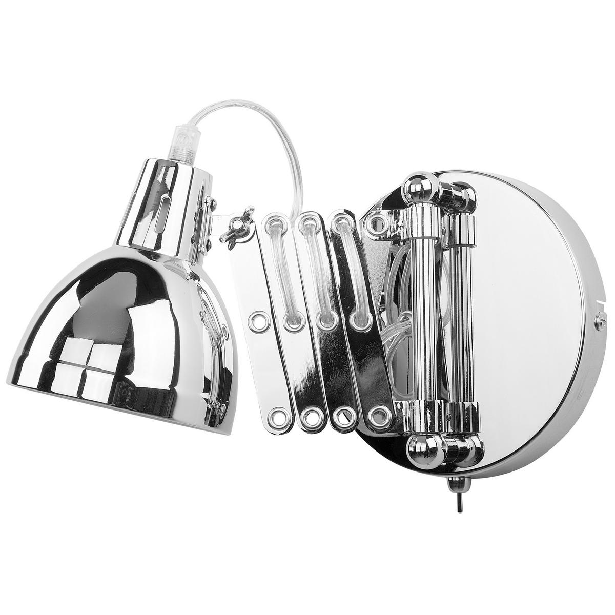 WANDLEUCHTE Harrington 46/11/15 cm - Silberfarben, Metall (11/15/46cm) - Beliani