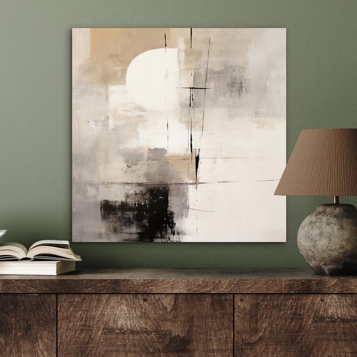 METALLBILD Abstrakt - Kunst - Grau 50x50 cm - Hellgrau, Metall (50/50cm) - MuchoWow