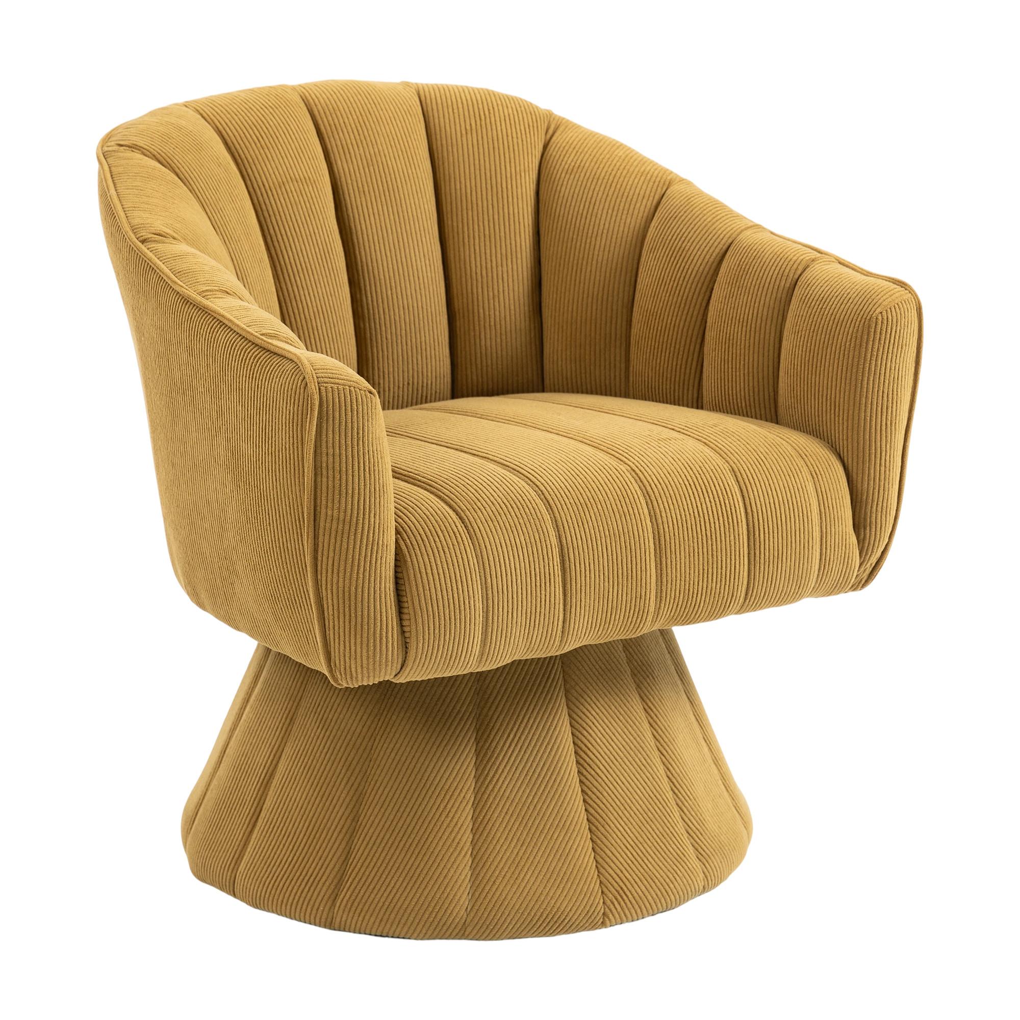 DREHSTUHL Moderner 360° Taupe mit Cord-Bezug - Taupe, Textil (70/72/66cm) - Urban Meuble