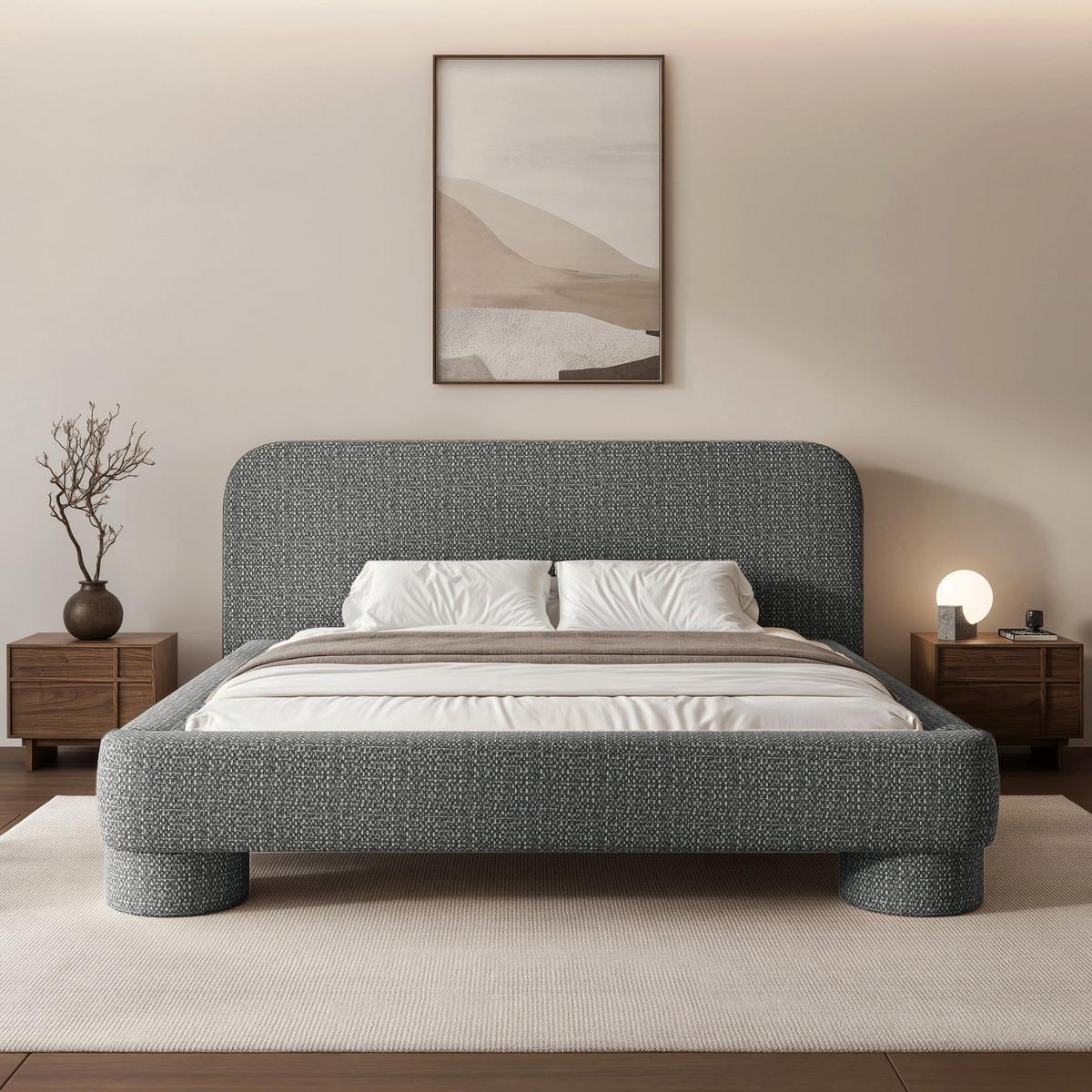 POLSTERBETT mit Bettkasten Fredo 140x200 cm - Dunkelgrau, Holzwerkstoff/Textil (140/200cm) - Selsey
