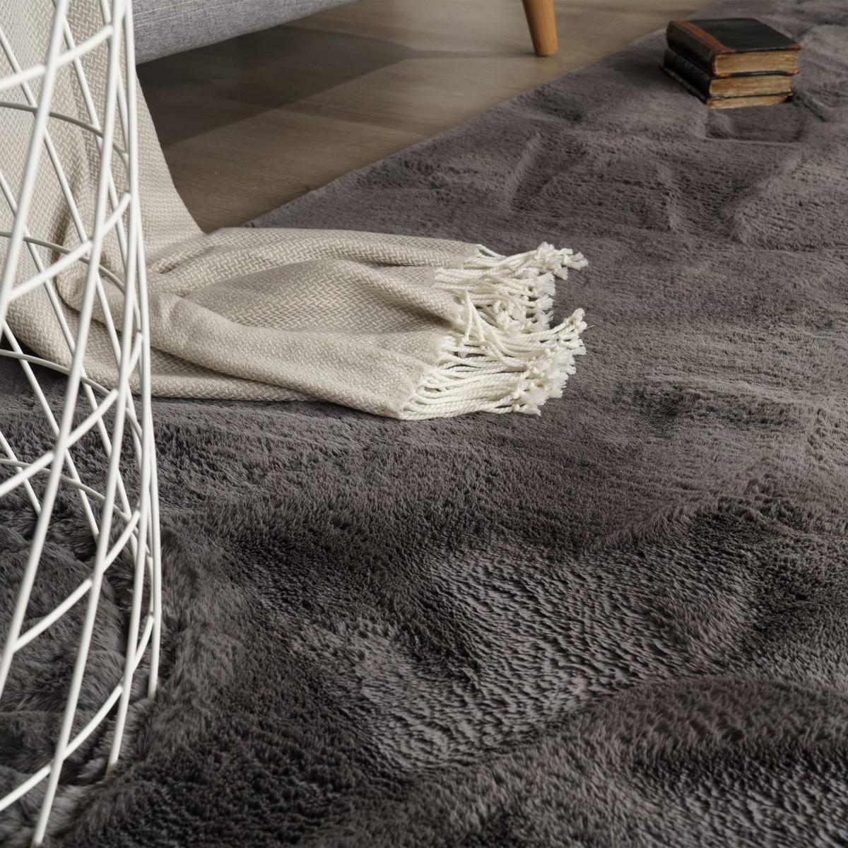 HOCHFLORTEPPICH, einfarbig, Florhöhe 35 mm, Anthrazit, 80 x 150 cm - Anthrazit, Textil (150/80cm) - KADIMA DESIGN