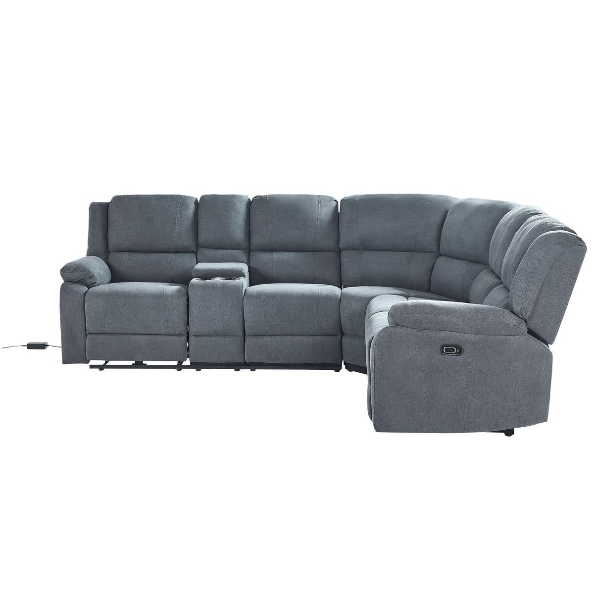 ECKSOFA Polsterbezug Dunkelgrau Rokke - Dunkelgrau, Textil (233/200cm) - Beliani