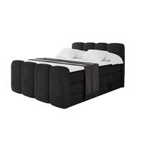 BOXBETT mit Matratze H3|H4 und Lattenrost - NINA-Z KING - 200x200 cm Casablanca - Schwarz - Schwarz Hochglanz, Holzwerkstoff (200/200cm) - ALTDECOR