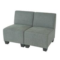 2-SITZER SOFA COUCH MODULAR Grau - Grau, Textil (114/76/72cm) - MCW