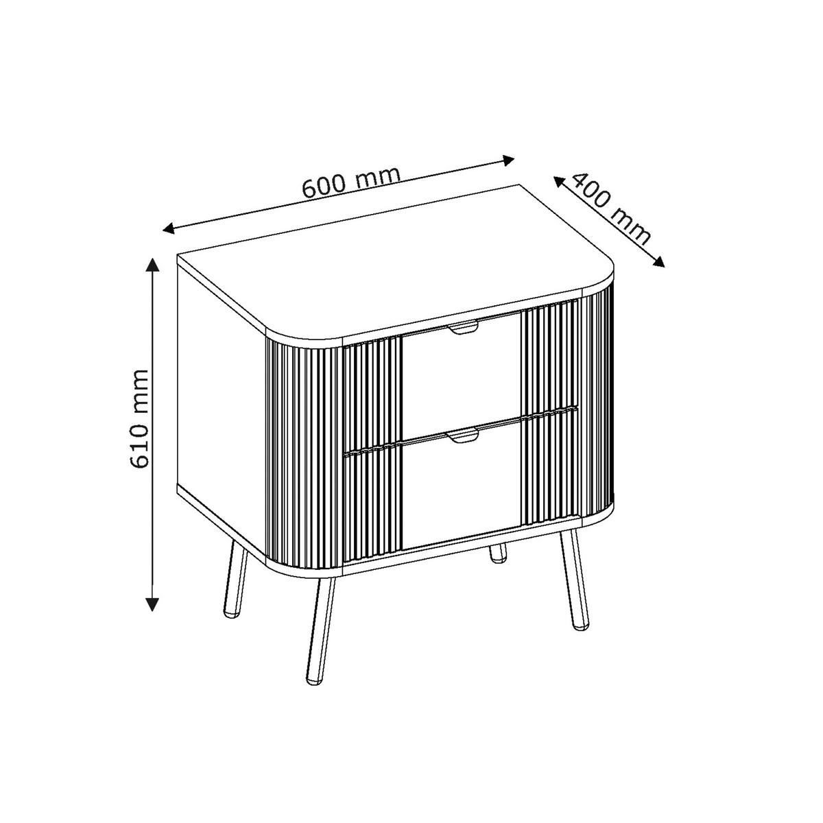NACHTSCHRANK AURA 60/40/61 cm Kaschmir - Kaschmir/Goldfarben, Holzwerkstoff/Metall (60/61/40cm) - Idohome