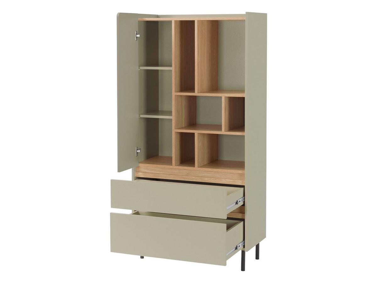REGAL Luca LC06 - Sandfarben/Schwarz, Holzwerkstoff/Metall (80/165/40cm) - MIRJAN24