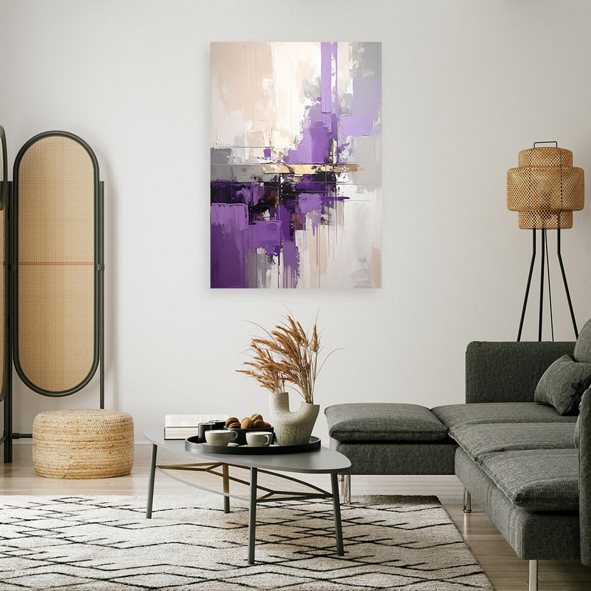 WANDBILD, Violette Abstrakt - Lila, Textil (70/100cm) - Feeby