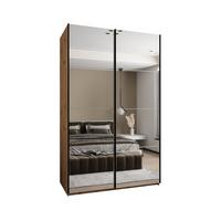 SCHWEBETÜRENSCHRANK 245,5/150/64 2-türig - Schwarz/Weiß, Holz/Metall (150/245/64cm) - Abiks Möbel