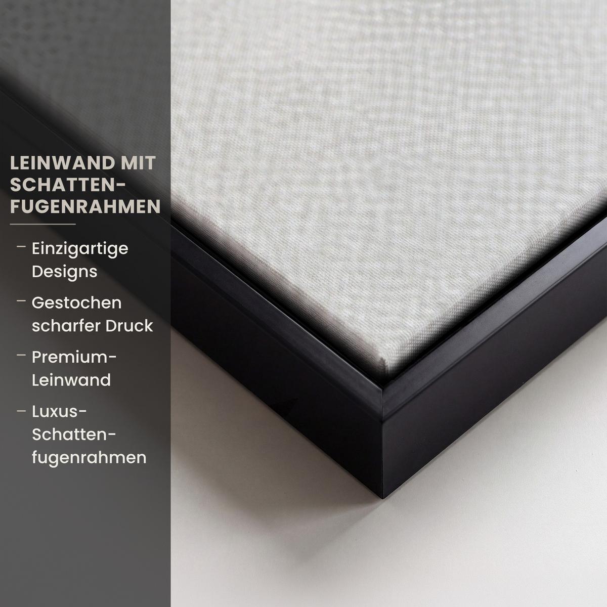 LEINWAND Bilder mit Rahmen - Gold - Blau - Aquarell - Kunst - Modern - 80x120 - Hellblau, Textil (80/120cm) - MuchoWow