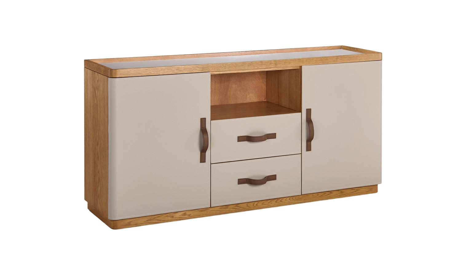 SIDEBOARD FLORIANA Weiß Eiche - Eichefarben/Weiß, Eichenholz/Holz (160/200cm) - KAWOLA