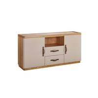 SIDEBOARD FLORIANA Weiß Eiche - Creme, Textil (160/200cm) - KAWOLA