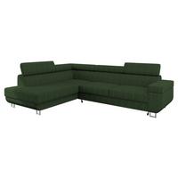 ECKSOFA Fonti Cord, Seite: Links - Grün, Holz/Textil (253/188cm) - MIRJAN24