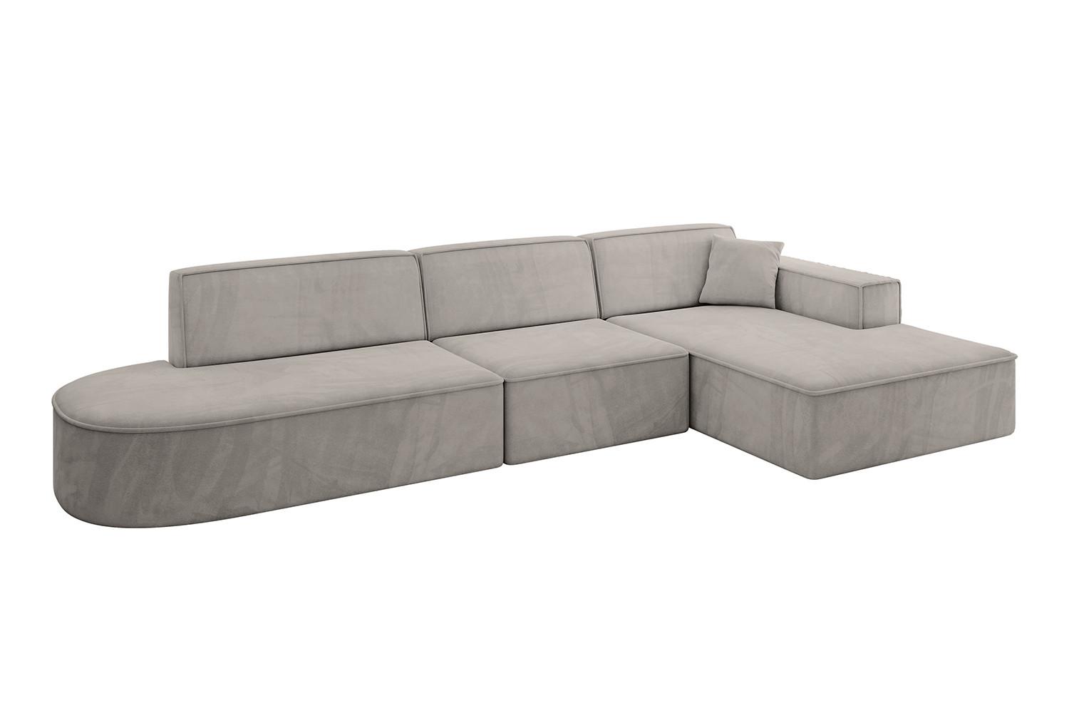 ECKSOFA Ottomane Rechts IREA-L2-v4 - 328x171x79 cm Hellbraun - Hellbraun, Holzwerkstoff/Textil (171/328cm) - ALTDECOR