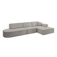 ECKSOFA Ottomane Rechts IREA-L2-v4 - 328x171x79 cm Hellbraun - Hellbraun, Holzwerkstoff/Textil (171/328cm) - ALTDECOR