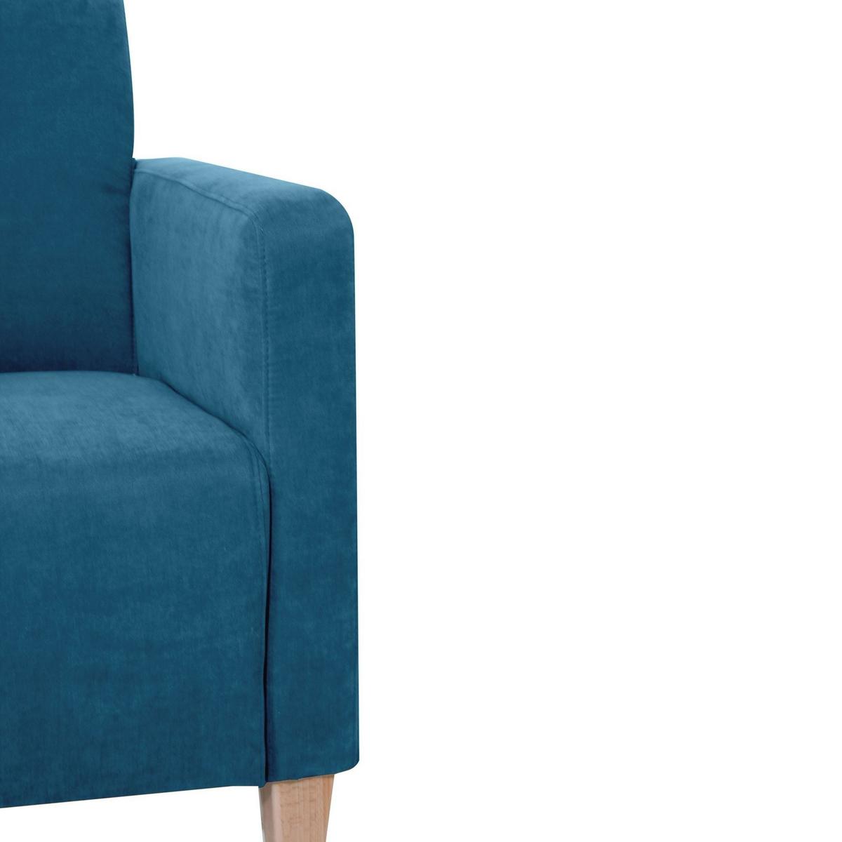 SESSEL Karol Bezug Veloursstoff Buche natur / petrol - Blau, Kunststoff (71/81/70cm) - 58aufmkessel