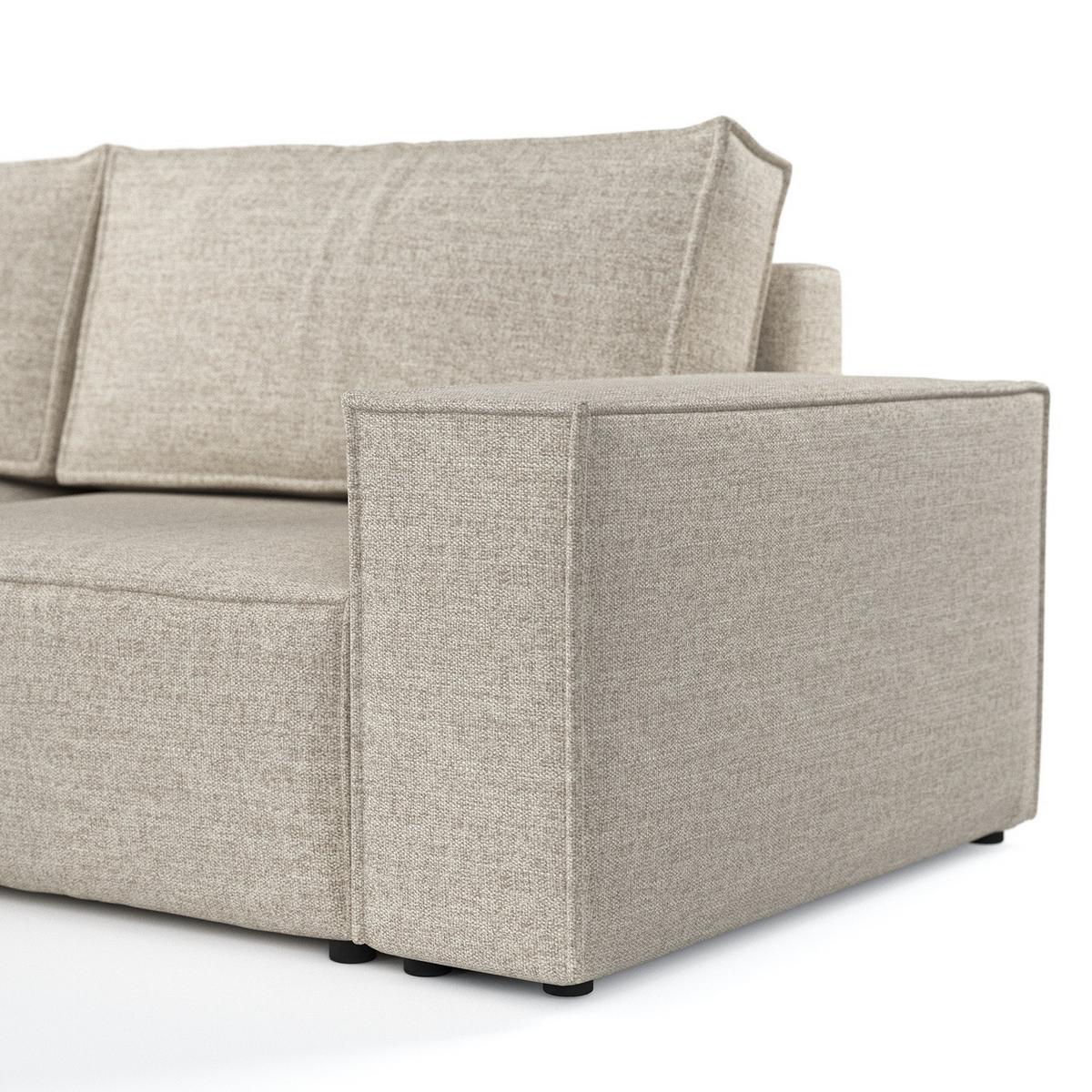 ECKSOFA CAVO mit Schlaffunktion Beige im City Stoff - Beige/Schwarz, Holz/Holzwerkstoff (255/148cm) - AltaBeds