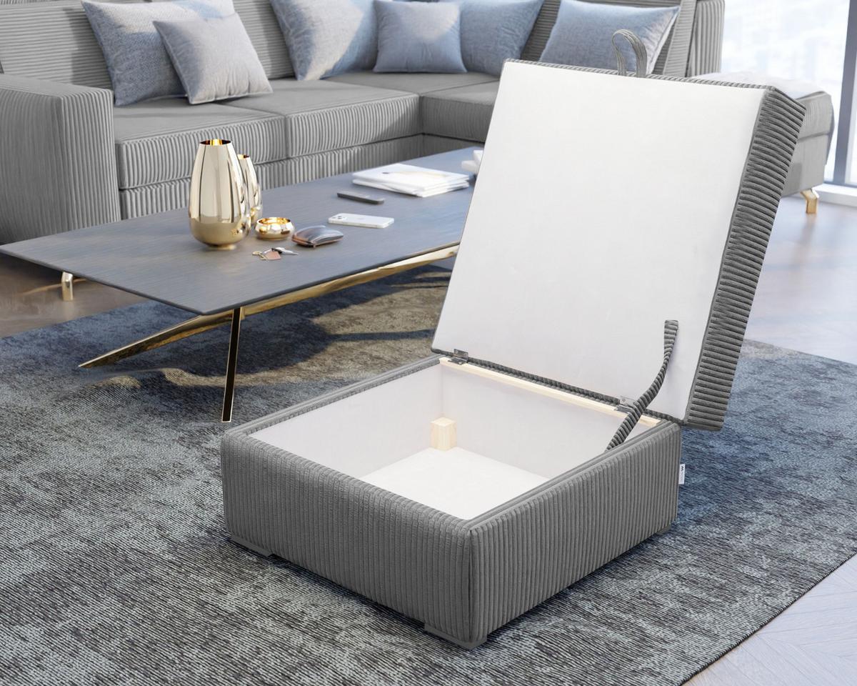 POUF FERA Beige 65x65 cm - Beige, Textil (65/38/65cm) - MASSENO