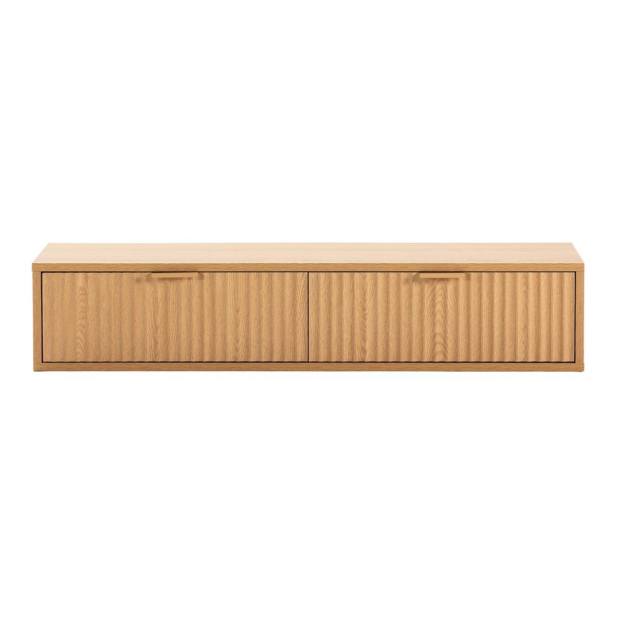 KONSOLENTISCH schwebender Lluvia 2 schubladen Eiche-Optik - Honigeiche, Holzwerkstoff (100/20/30cm) - VS Venta-stock