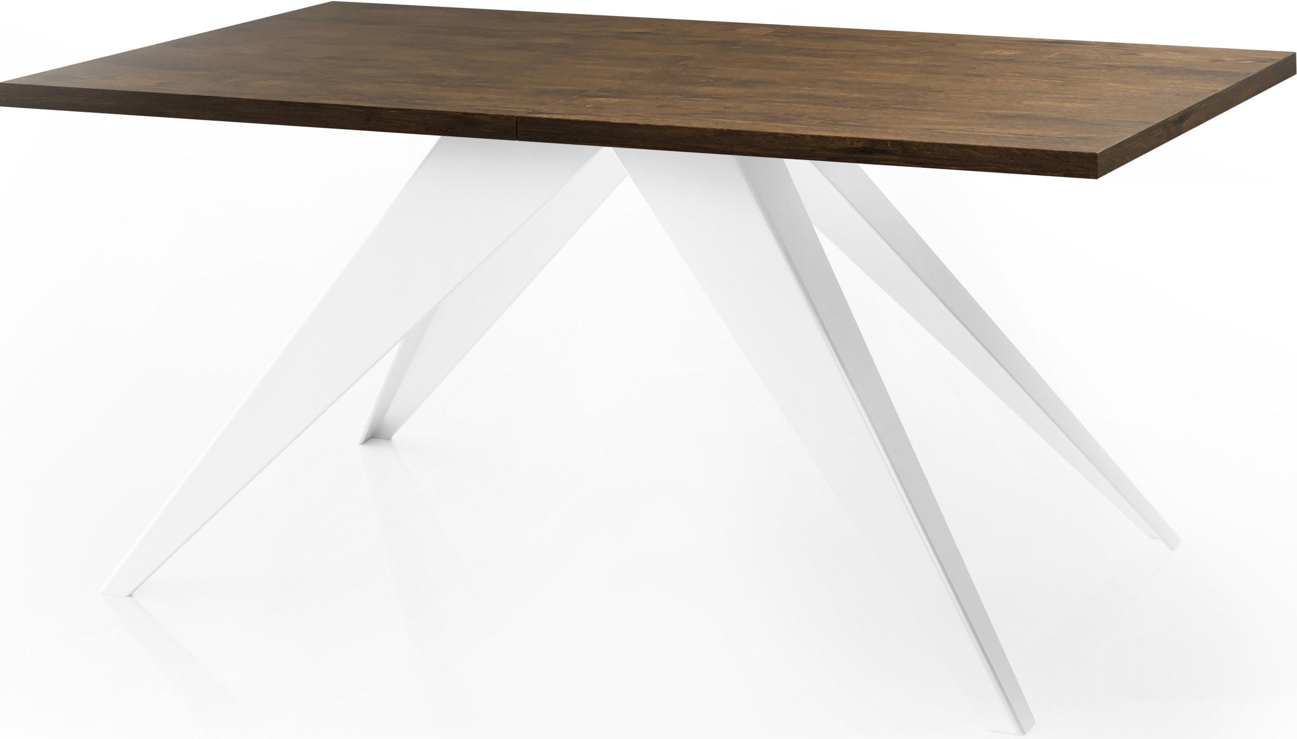 ESSTISCH Vance Weiß rechteckig ausziehbar, Lefkas Eiche 140-240/80/76 cm - Alteiche/Weiß, Holzwerkstoff/Metall (80/240/76cm) - WFL GROUP