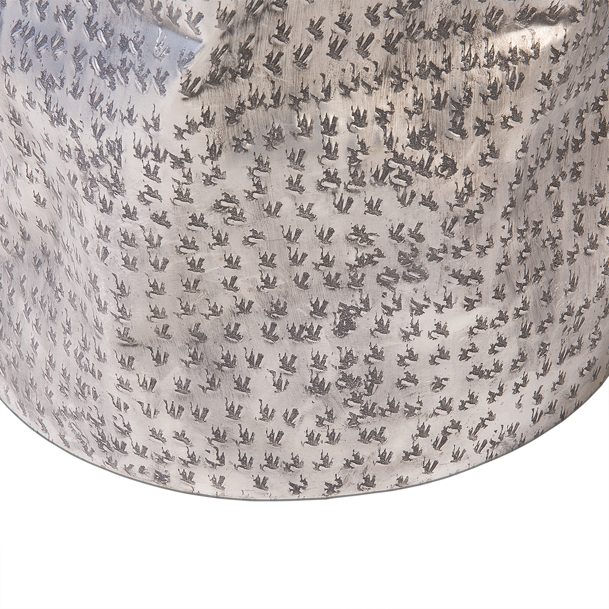 COUCHTISCH Teakholz braun/silber zylindrisch Gordon - Hellbraun/Silberfarben, Holz (37/39/46cm) - Beliani