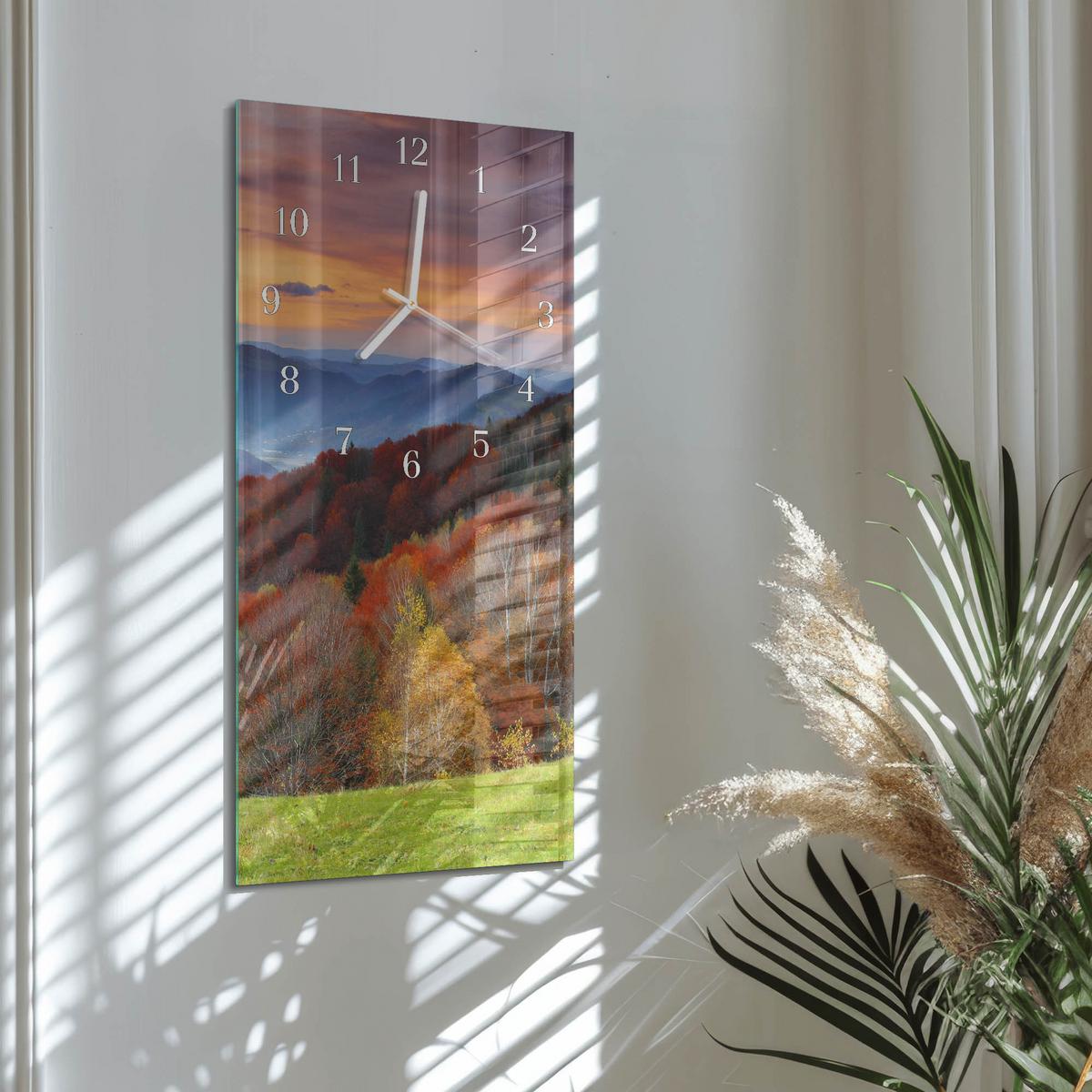 WANDUHR aus Glas 30x60 cm - Perspektiven - Multicolor, Glas (30/60/0.4cm) - TULUP