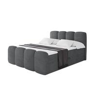 BOXBETT mit Matratze H4 und Lattenrost - NINA-Z - 180x200 cm Poso - Dunkelgrau - Taupe, Holzwerkstoff (180/200cm) - ALTDECOR