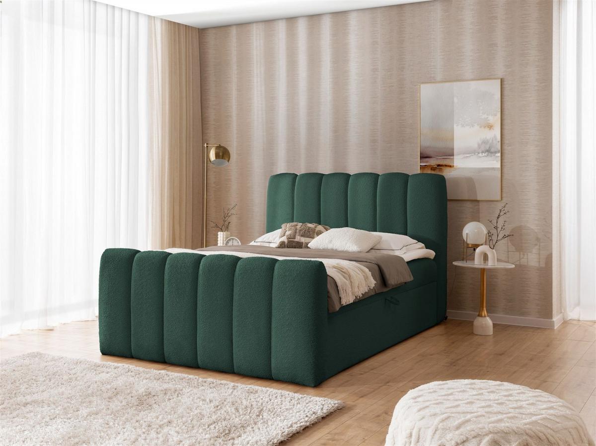 BOXBETT Denis - Grün, Holzwerkstoff/Textil (160/200cm) - Fun Möbel