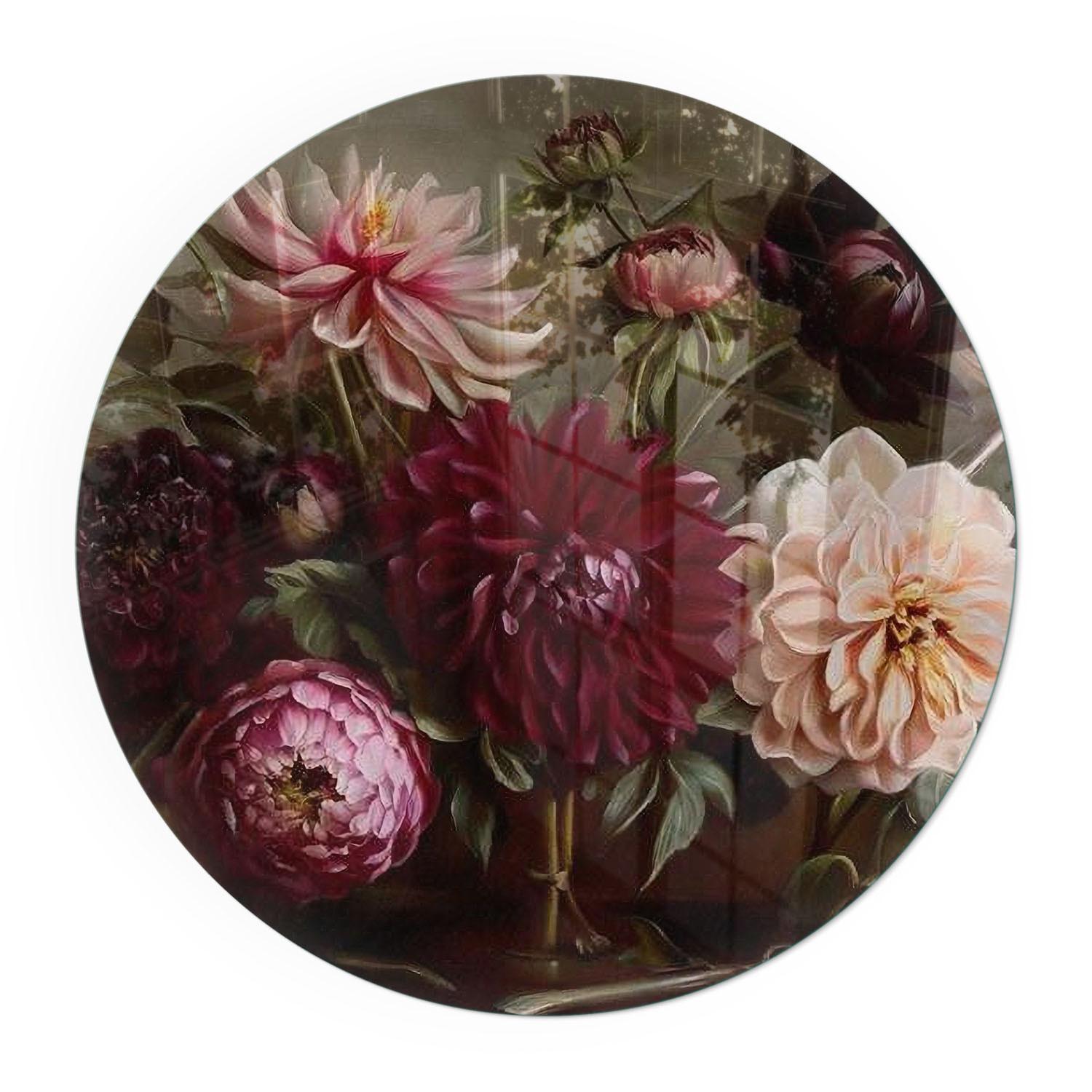 GLASPLATTE für Kamin Ø 100 cm - Weinrot, Glas (100/100/0.4cm) - TULUP