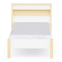 BETT in Weiß und Eiche Dekor 102,9/207,3/95 cm - Weiß, Holzwerkstoff (190/90cm) - Calicosy