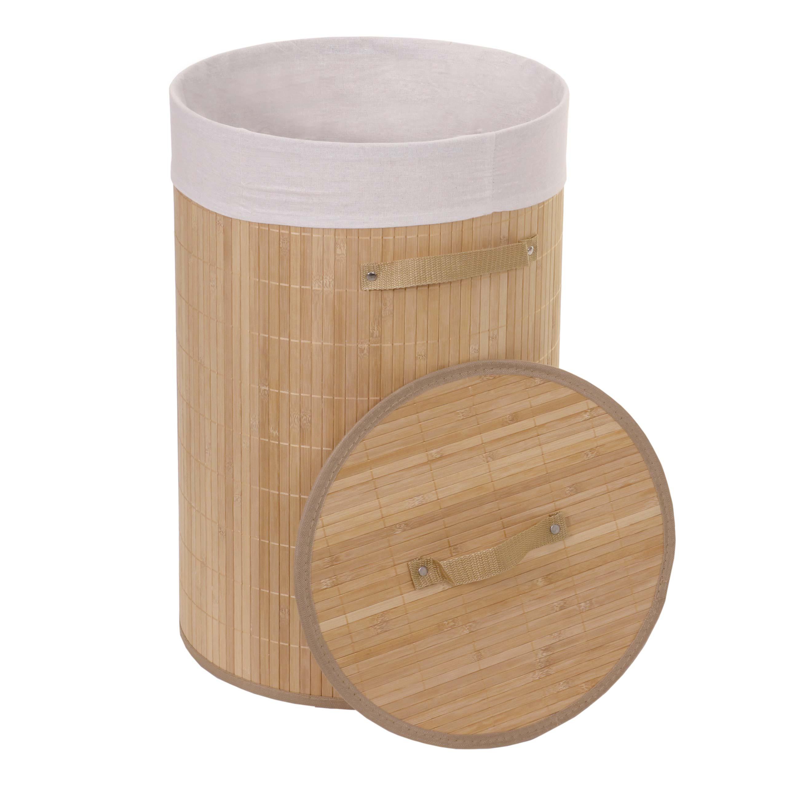 WÄSCHEKORB Buche Dekor, Cremeweiß - Buchefarben/Creme, Holz (35/59/35cm) - MCW