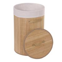 WÄSCHEKORB Buche Dekor, Cremeweiß - Buchefarben/Creme, Holz (35/59/35cm) - MCW