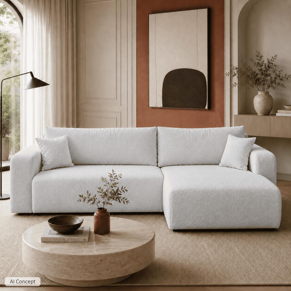 ECKSOFA VESPO XL mit Schlaffunktion und Bettzeugkasten - Grau, Textil (267/143cm) - Lookway