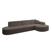 ECKSOFA Ottomane Rechts MARI-L2 - 328x171x79 cm Braun Bouclé - Schwarz/Braun, Holzwerkstoff/Kunststoff (171/328cm) - ALTDECOR