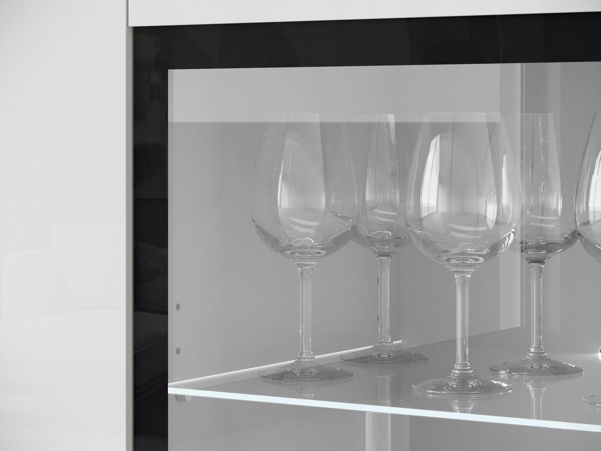 KOMMODE Vera 120 mit weißer LED Beleuchtung - Silberfarben/Graphitfarben, Holzwerkstoff/Kunststoff (120/104/40cm) - MIRJAN24