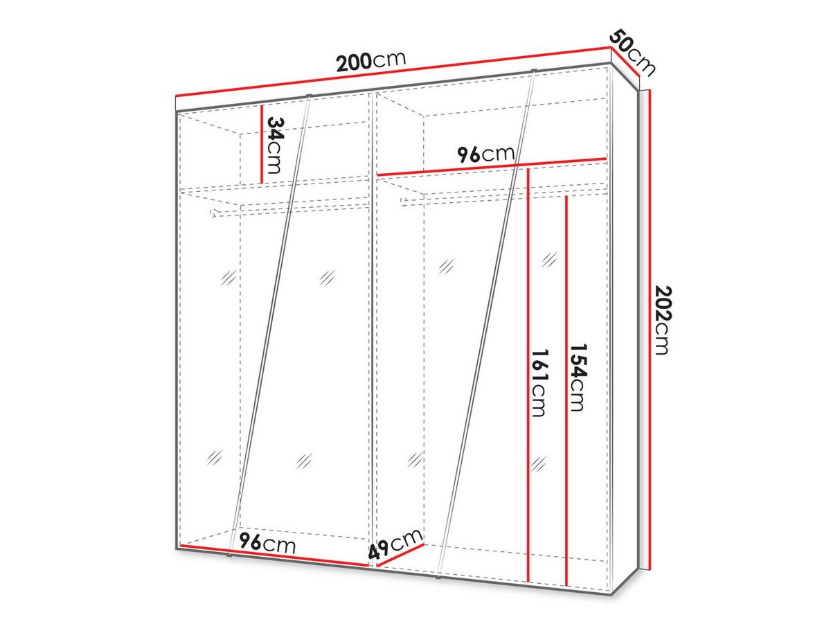 DREHTÜRENSCHRANK Zen 4L 200 cm - Goldfarben/Schwarz, Holzwerkstoff/Kunststoff (200/202/50cm) - MIRJAN24