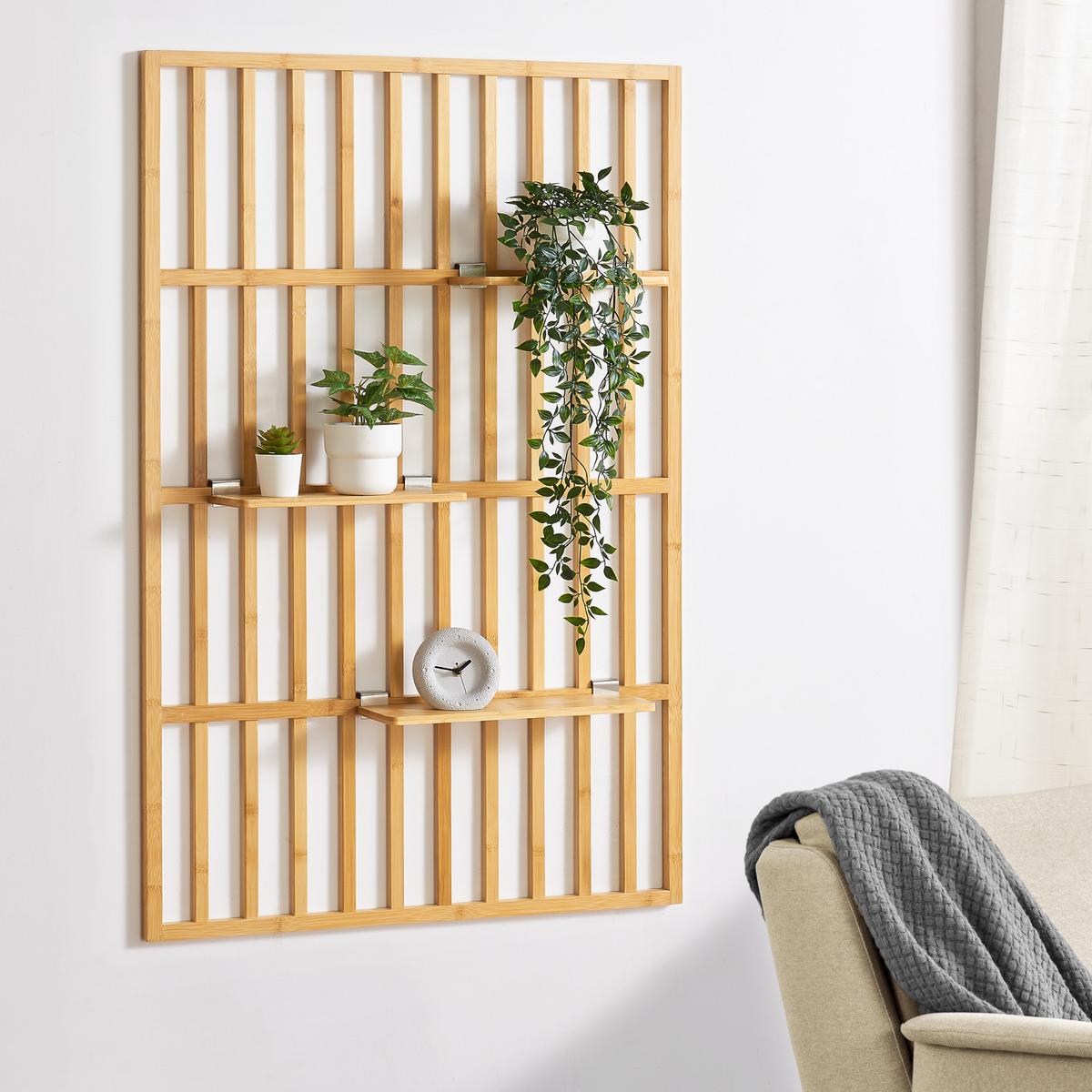 WANDREGAL Røst - Naturfarben, Naturmaterialen (80/120/13cm) - [en.casa]