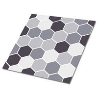 FLIESENAUFKLEBER 9 Stück 30x30 cm selbstklebend Sechsecke - Grau, Textil (30/1.6/30cm) - TULUP