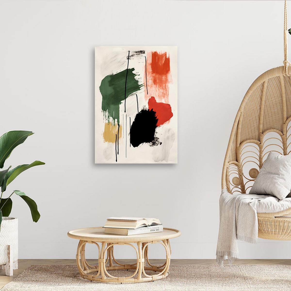 WANDBILD abstrakte farbkomposition - Multicolor, Textil (40/60cm) - Feeby