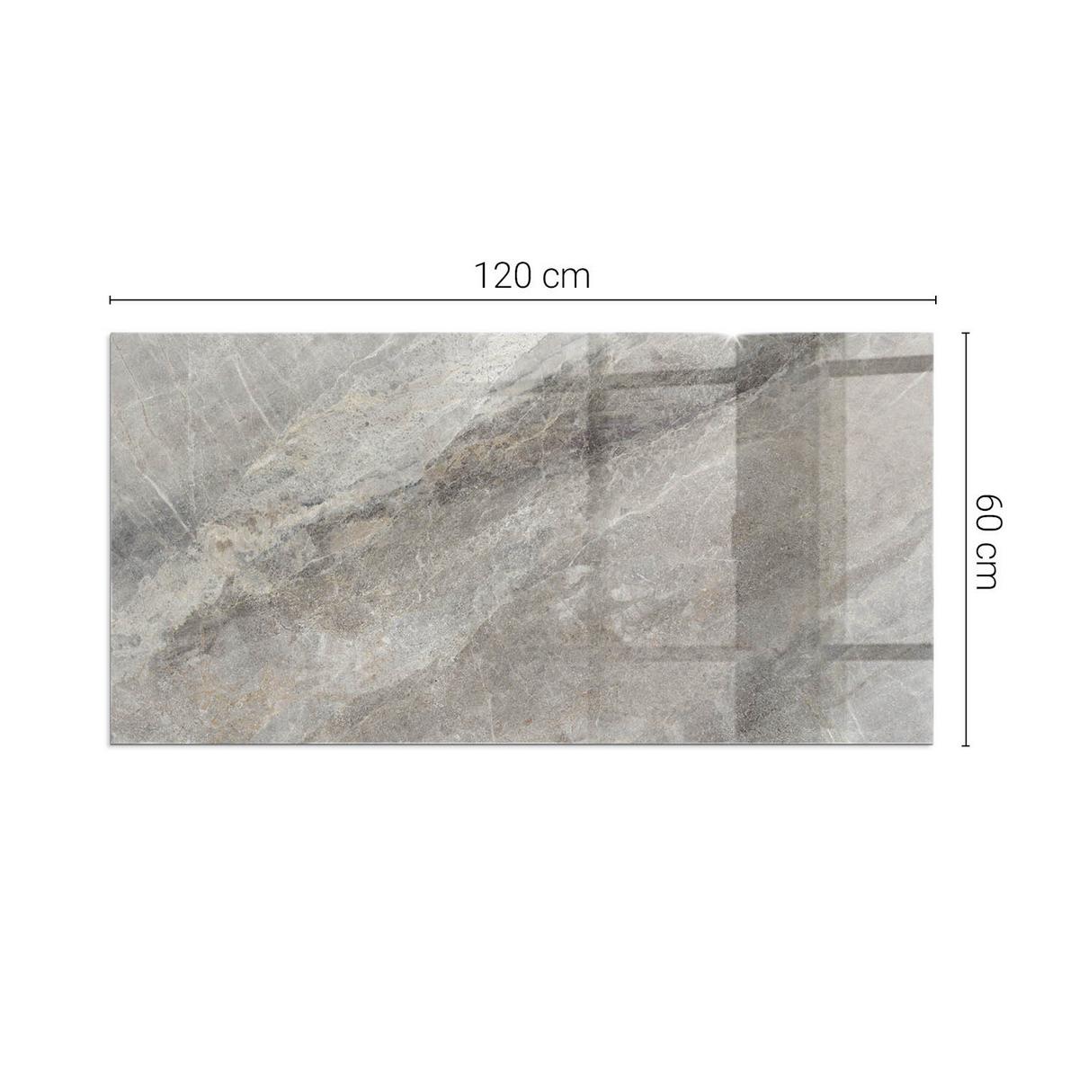 GLASPLATTE für Kamin 120x60 cm - Grau, Glas (120/60/0.4cm) - TULUP